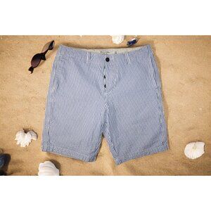 Abercrombie & Fitch Seersucker Shorts Striped Stretch Flat 10" INS Mens Sz 33